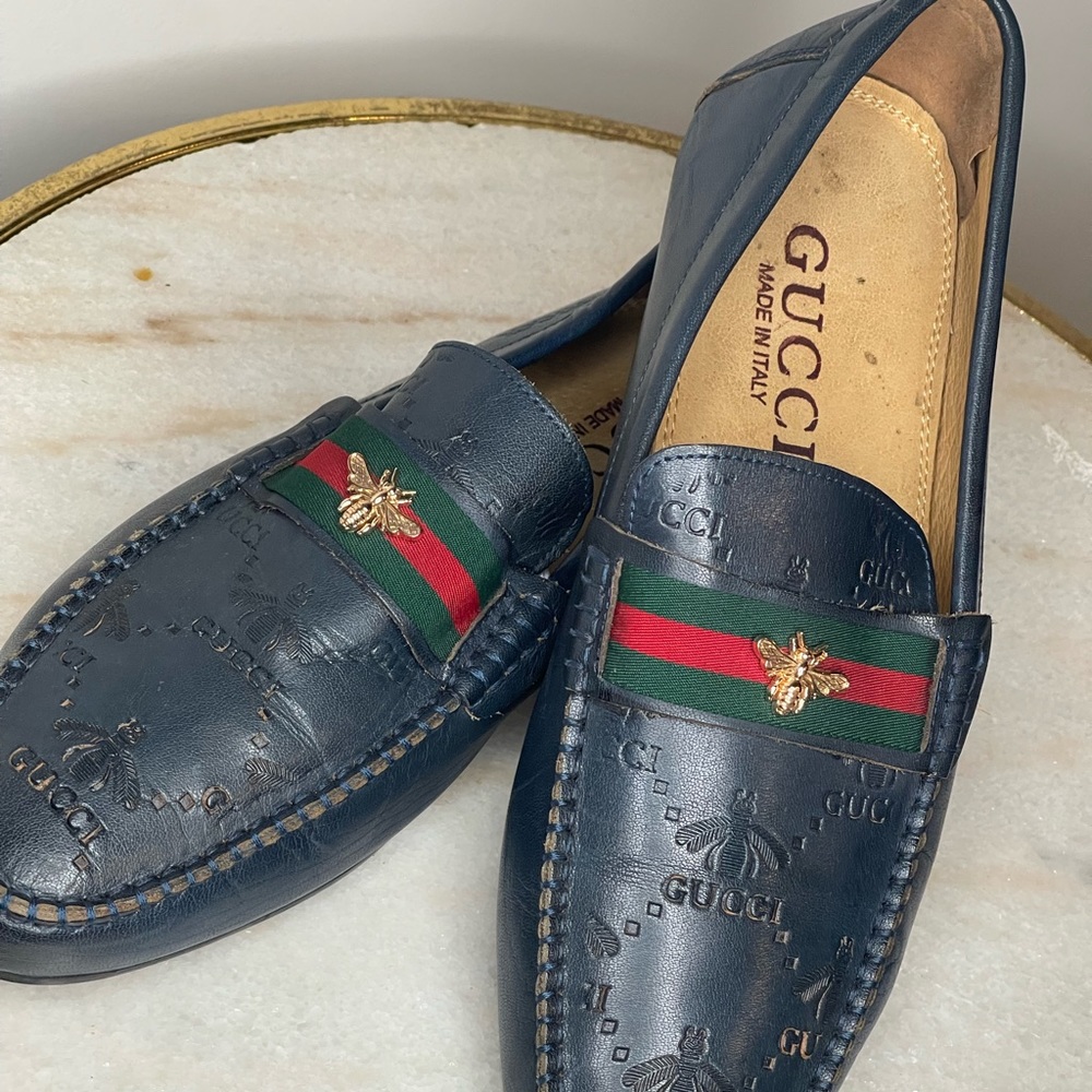 Vintage Gucci Loafer Blue SZ 44